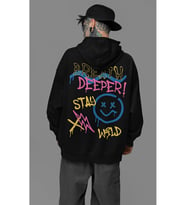 Breath Deeper ! Yazılı Unisex Oversize Tasarım Hoodie