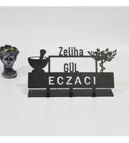 Eczacı Masaüstü İsimlik - Metal Masa İsimliği - Kişiye Özel İsimlik