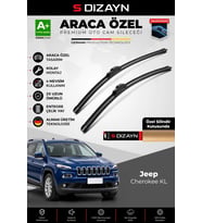 S-Dizayn Jeep Cherokee KL Ön Cam Silecek Seti 2013-2023 Premium Araca Özel 65-45 Cm A+ Kalite
