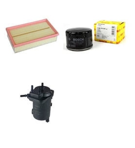 Bosch Filtre Bakım Seti Nissan Note 1.5 DCI Dizel 2006-2012 Hava + Yağ f. + Yakıt Filtre Bosch