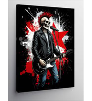Kanvas Tablo Gitar Çalan İskelet