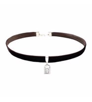 Kahverengi Kadife Kilit Choker