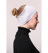 Kadın Penye Dikişsiz Tesettür Bandana Bone Spor Saç Bandı (Açık Gri)