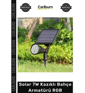 Özel Üretim Dış Mekan Güneş Enerjili LED Peyzaj Aydınlatma Şık Solar 7W Kazıklı Bahçe Armatürü RGB