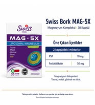 Swiss Bork MAG-5X Magnezyum Kompleksi 30 Kapsül