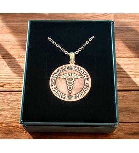 Saf bakır Kadüse (Caduceus)Kolye