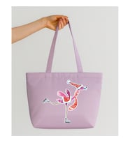 Frosty Flamingo Tasarım Mat Saten Çanta (Lila)