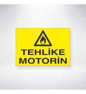 Tehlike Motorin 21x28 Arkası Yapışkanlı Levha