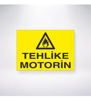Tehlike Motorin 21x28 Arkası Yapışkanlı Levha