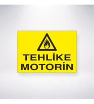 Tehlike Motorin 21x28 Arkası Yapışkanlı Levha