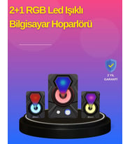 2.1 Kanal RGB LED Oyun Hoparlörü Subwoofer Destekli