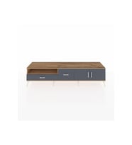 Hyperion TV Ünitesi 2 Raflı 2 Çekmeceli 2 Kapaklı 220x44x51 Çam-Antrasit