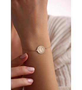 Kişiye Özel Minimal Kedi Figürlü Bileklik 925K Gümüş (Gold)