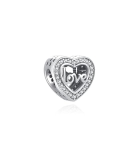 Fubena Taşlı Love Kalp Charm