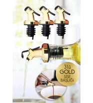 Gold Sızdırmaz 3' lü Yağdanlık Tıpası (yağdanlık başlığı, tapa, tıpa, kapaklı şişe ucu)
