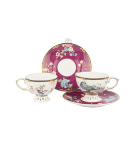 Pluma Bordo 2li Kahve Fincan Takımı 90ml Butik Mutfak