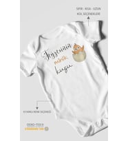 Teyzesinin Minik Kuşu Baskılı Bebek Zıbını – Çıtçıtlı Body  %100 Pamuk Kısa Kol (Beyaz)
