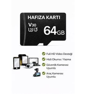 4GB V30 Hafıza Kartı Araç ve Güvenlik Kamerası Video Kayıt Class 10 100MB/s Micro SD Kart