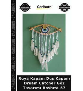 Özel Üretim Dekoratif Duvar Süsü Bohem Rüya Kapanı Düş Kapanı Dream Catcher Göz Tasarımı Roshıta-57