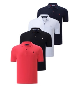 DÖRTLÜ SET T8561 DEWBERRY ERKEK T-SHIRT-SİYAH-BEYAZ-LACİVERT-NAR (Karışık)