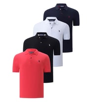 DÖRTLÜ SET T8561 DEWBERRY ERKEK T-SHIRT-SİYAH-BEYAZ-LACİVERT-NAR (Karışık)