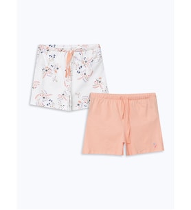 LCW DREAM Mercan Beli Lastikli Kadın Şort Pijama Alt 2'li Paket