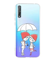 Huawei P Smart s Uyumlu Kamera korumalı Kapak Aşk Tasarımlı  Şeffaf Kılıf
