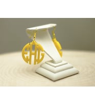 3 Harfli Circle Monogram Yazılı Pleksi Küpe