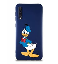 Samsung Galaxy A30S Soft Premier Kapak Donald Duck-D Tasarımlı Silikon Kılıf - Lacivert (Şeffaf)