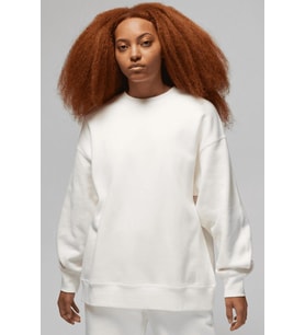 Nike Jordan Flight Fleece Crew Oversize Kadın Geniş Kalıp Sweatshirt Beyaz