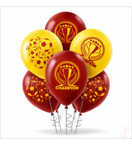 Futbol Temalı Sarı Kırmızı Champion Balon - 30 cm x 8 Adet