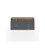 Arges Konsol 5 Raflı 4 Çekmeceli 2 Kapaklı 176x30x99 Çam-Antrasit
