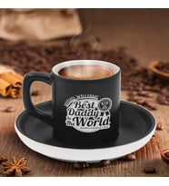 BK Gift Kişiye Özel Dad Tasarımlı Siyah Renk Türk Kahvesi Fincanı-3, Arkadaşa Hediye, Sevgiliye Hediye, Yıl Dönümü Hediyesi