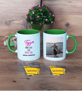 Teyze Daha Cool Kupa Bardak Yeşil Fotoğraflı Teyzeye Hediye