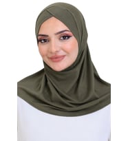 Kadın Hazır Türban Çapraz Tek Parça Pratik Namaz Başörtüsü
