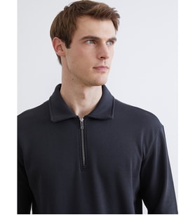 LCW Vision Antrasit Polo Yaka Erkek Kalın Sweatshirt