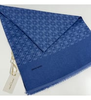 Elegans Monogram Şal-75 X 190-090700-922 İndigo Mavi
