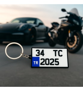 Plaka Anahtarlık - Motor Kare Tip - Kişiye Özel Tasarım - 3D Baskı