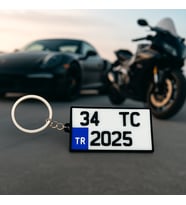 Plaka Anahtarlık - Motor Kare Tip - Kişiye Özel Tasarım - 3D Baskı