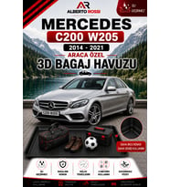 Mercedes C200 W205 2014 - 2021 Araca Özel 3D Bagaj Havuzu