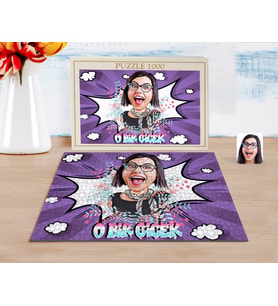 BK Gift Kişiye Özel O Bir Çiçek Karikatürlü 1000 Parça Profesyonel Puzzle-2