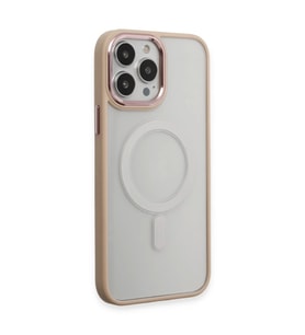 Apple iPhone 15 Pro Max Kılıf Room Magneticsafe Silikon - Pudra