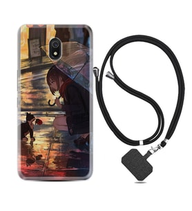 Xiaomi Redmi 8A 8 Pro 9C 9T 10C 11T Pro Kılıf Boyun Askılı Silikon Kız ve Kedi 1762