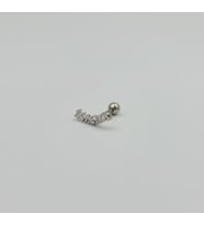 Gümüş Sıralı Taşlı Şık Tragus Küpe Piercing
