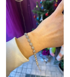 Baget Taşlı Gümüş Bileklik 5mm