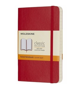 Moleskine Yumuşak Kapak Defter Kırmızı (Çizgili - 9x14)