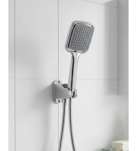 Siyah Duş Seti El Duşu Başlığı Spiral Hortum ve Duvar Askısı Banyo Duş Seti