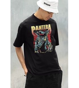 Pantera Müzik Grubu Baskılı Unisex Oversize Tişört