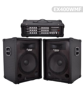 Extreme EX400WMF Taşınabilir Amfi Ses Sistemi  2 Kolon + Kafa Mikser Anfi Bluetooth Bağlantı, 200W çıkış Gücü