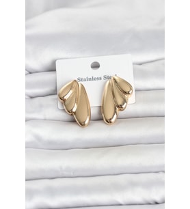 316L Çelik Gold Renk Vintage Kadın Küpe
